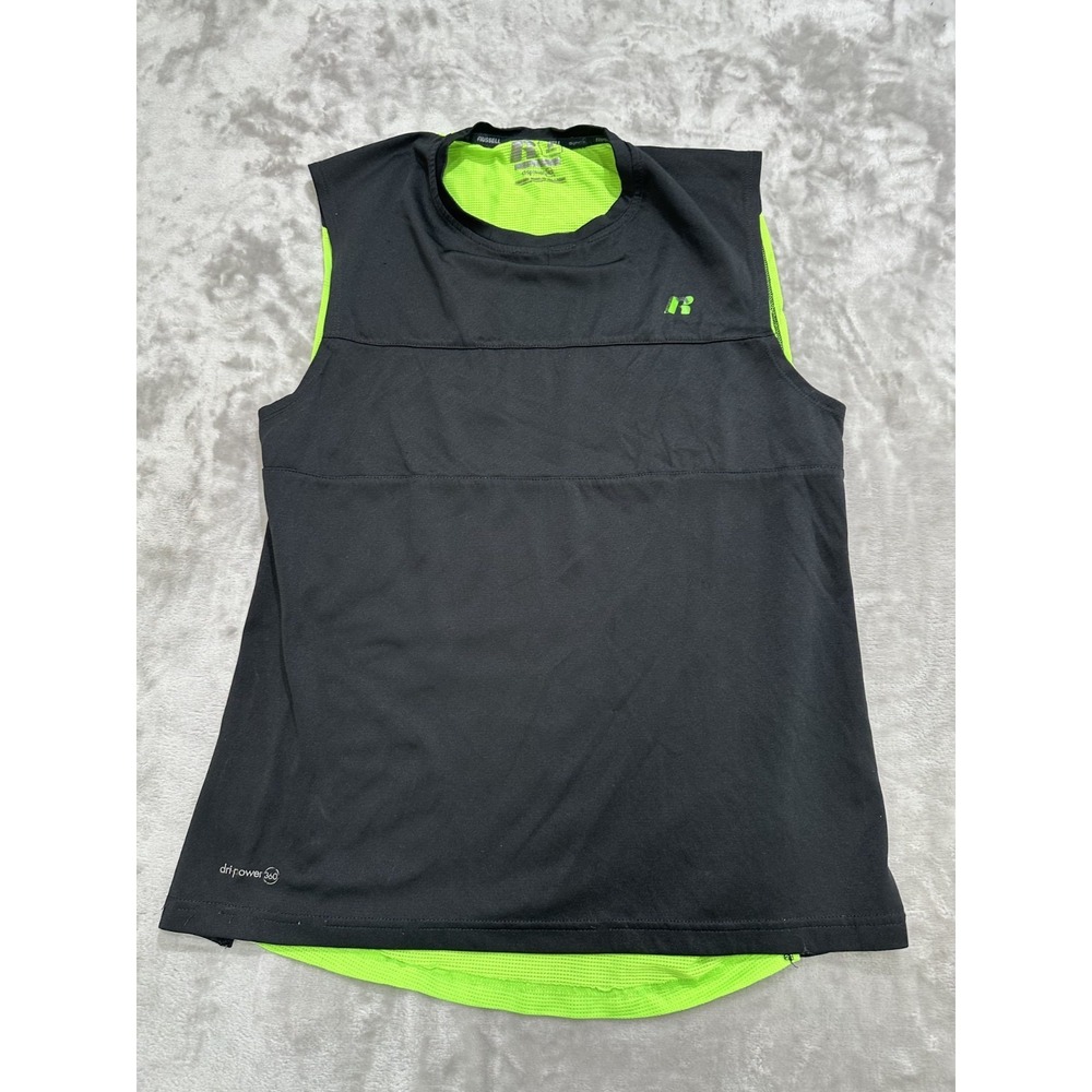 Russell Athletic Tank Top Trainer Men's Size Medium Black Neon Green Dri-Power